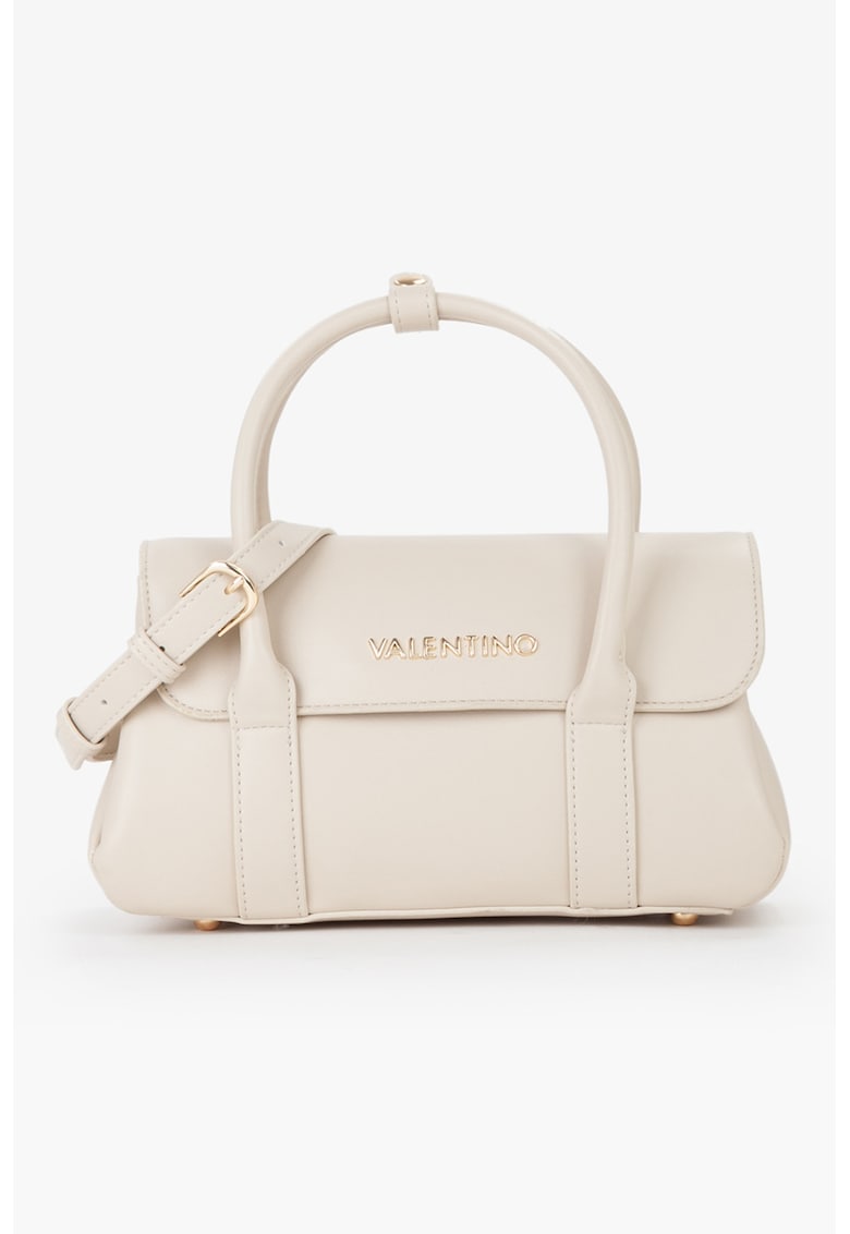 Geanta de piele ecologica cu bareta de umar si aplicatie logo metalica