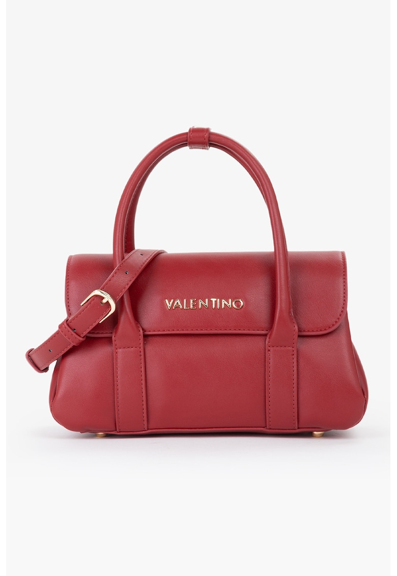 Geanta de piele ecologica cu bareta de umar si aplicatie logo metalica