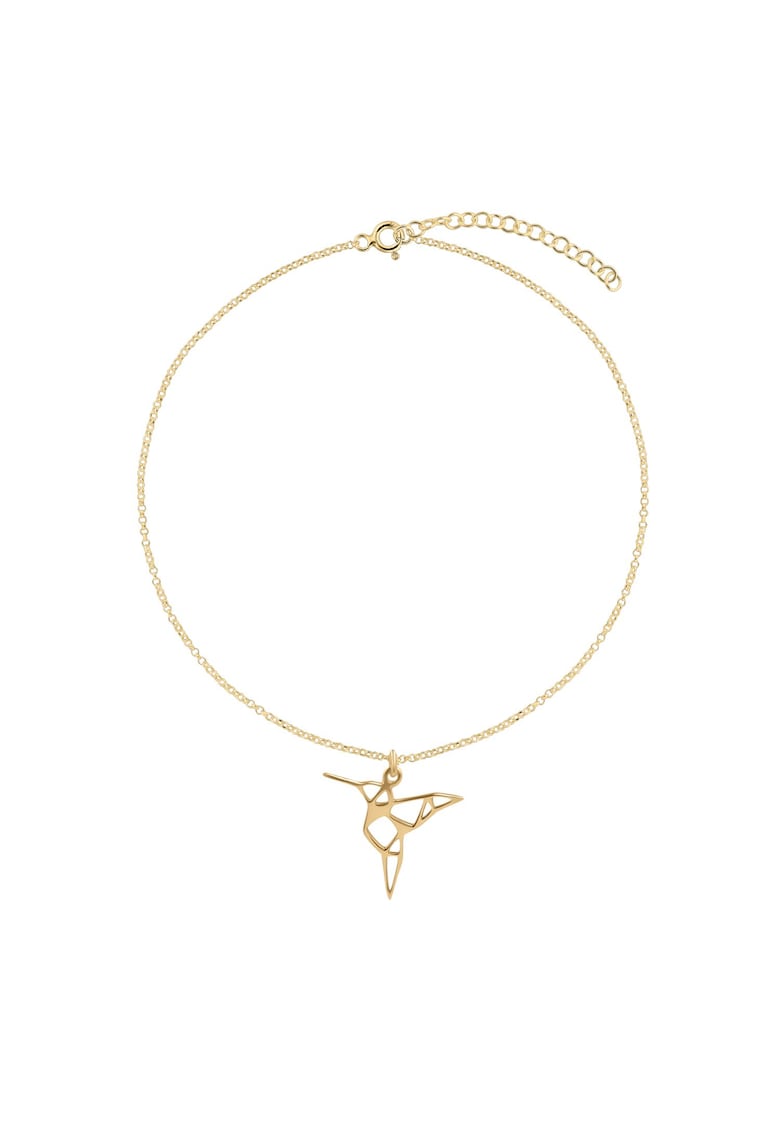 Bratara de picior din argint - Colibri - Auriu