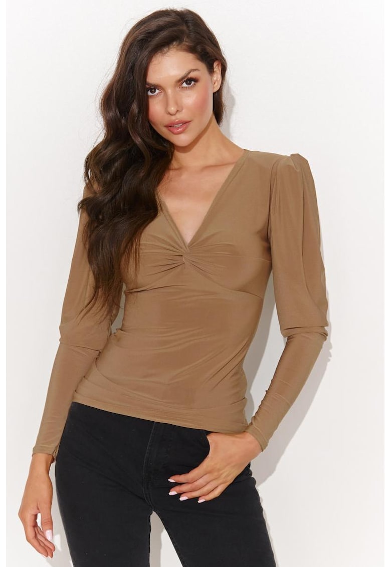 Bluza de dama cu decolteu in V si detaliu rasucit