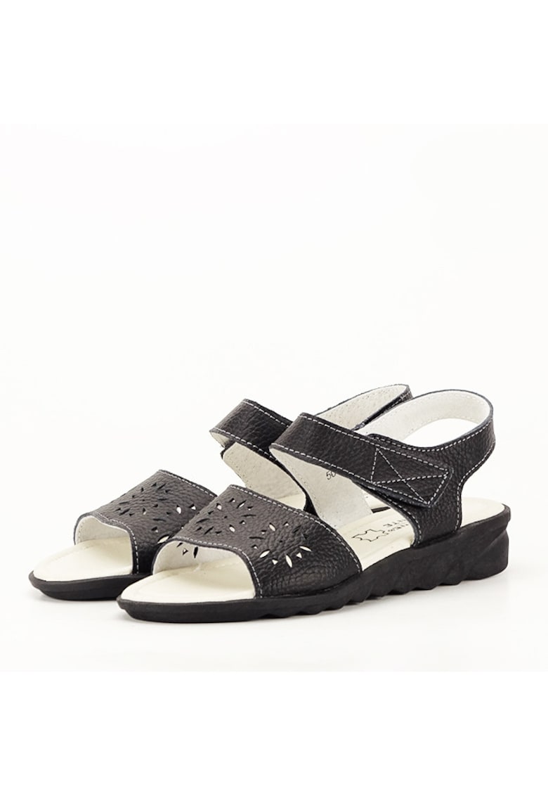 Sandale negre din piele naturala Catis M5 5828 - Negru