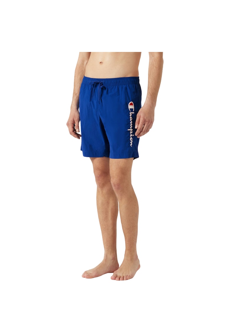 Pantaloni scurti de baie albastri - material usor - cu talie elastica