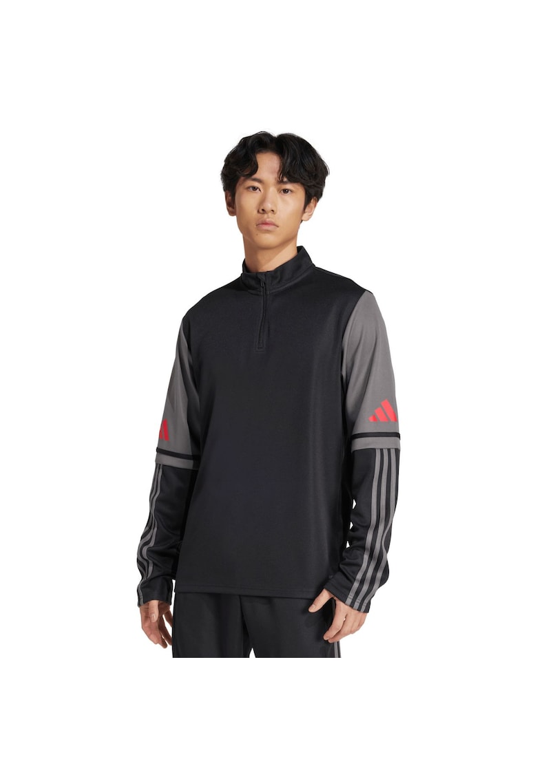 Bluza Squadra 25 - negru-gri - material reciclat - cu uscare rapida - guler ridicat