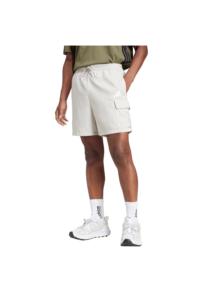 Pantaloni scurti barbati Essentials JD1828 - albi - material reciclat - croiala standard - buzunare laterale