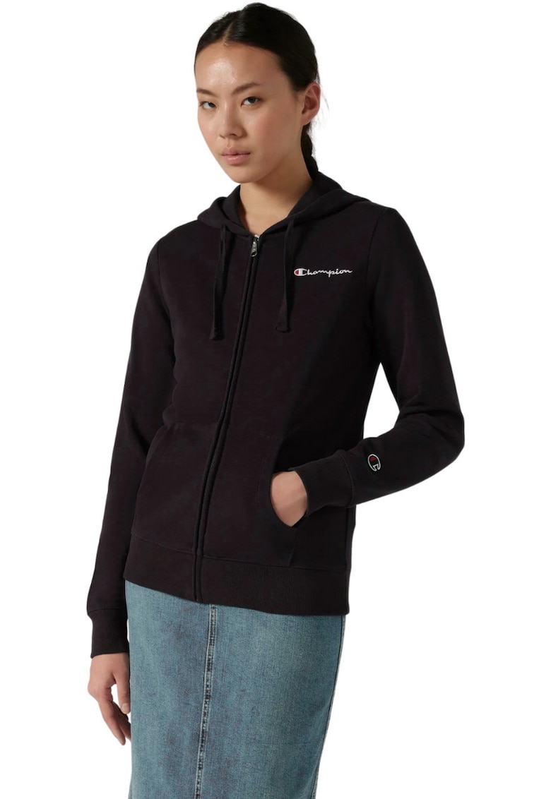 Hanorac sport dama bumbac/poliester - negru