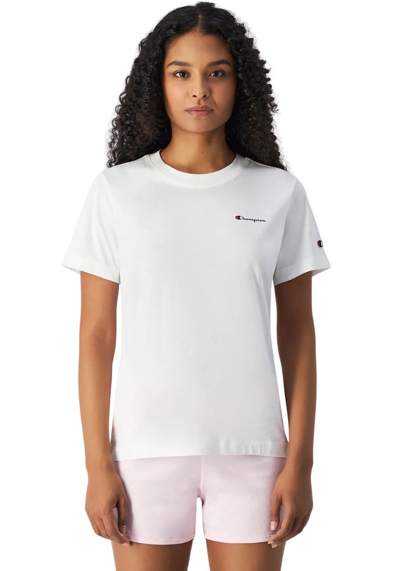 Tricou dama alb - bumbac - croiala slim
