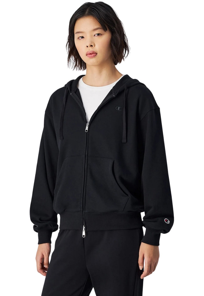 Hanorac sport dama - bumbac/poliester - negru