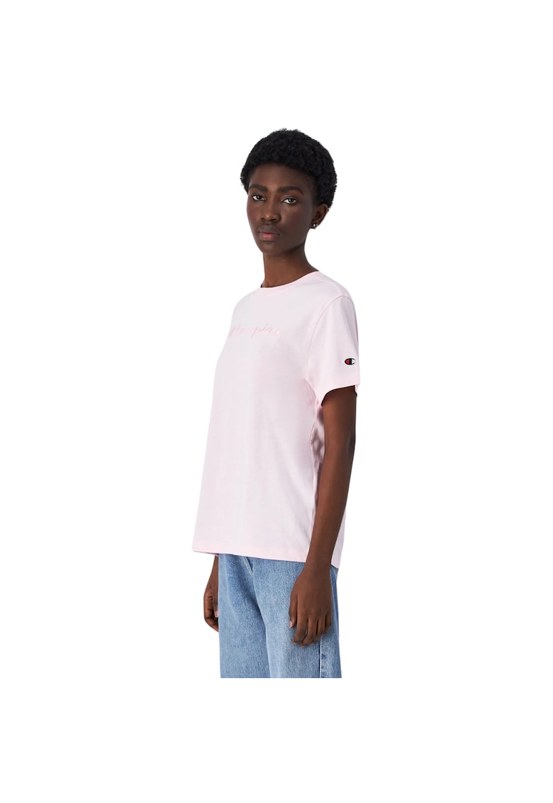 Tricou sport roz - bumbac - croiala slim - decolteu rotund