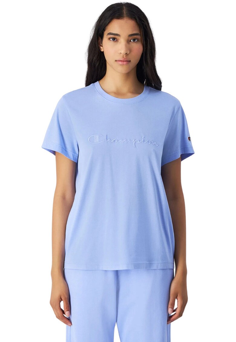 Tricou dama albastru deschis - croiala slim - material 100% bumbac