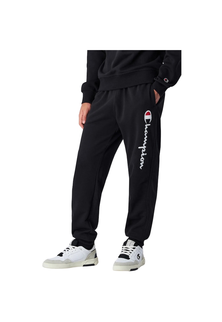 Pantaloni sport barbati negri - material respirabil - croiala conica