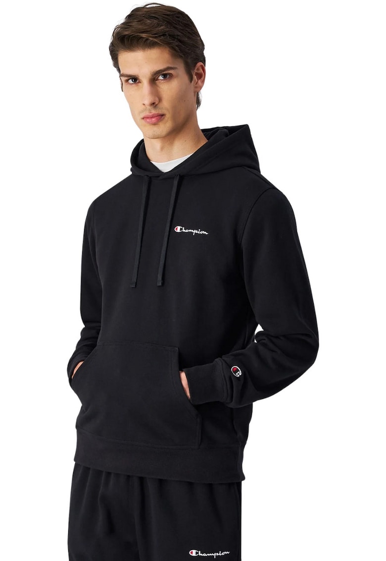 Champion Hanorac barbati negru - croiala slim - gluga integrata - bumbac