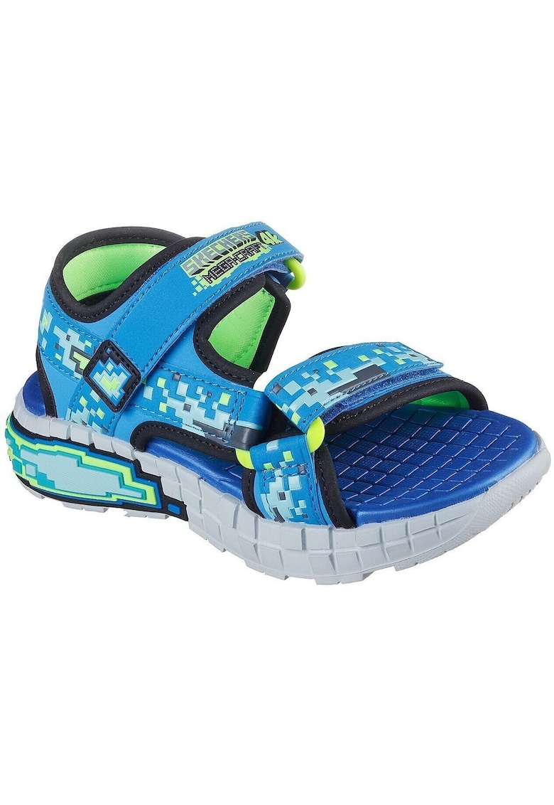 Sandale Mega Craft cu velcro si talpa plata - Albastru
