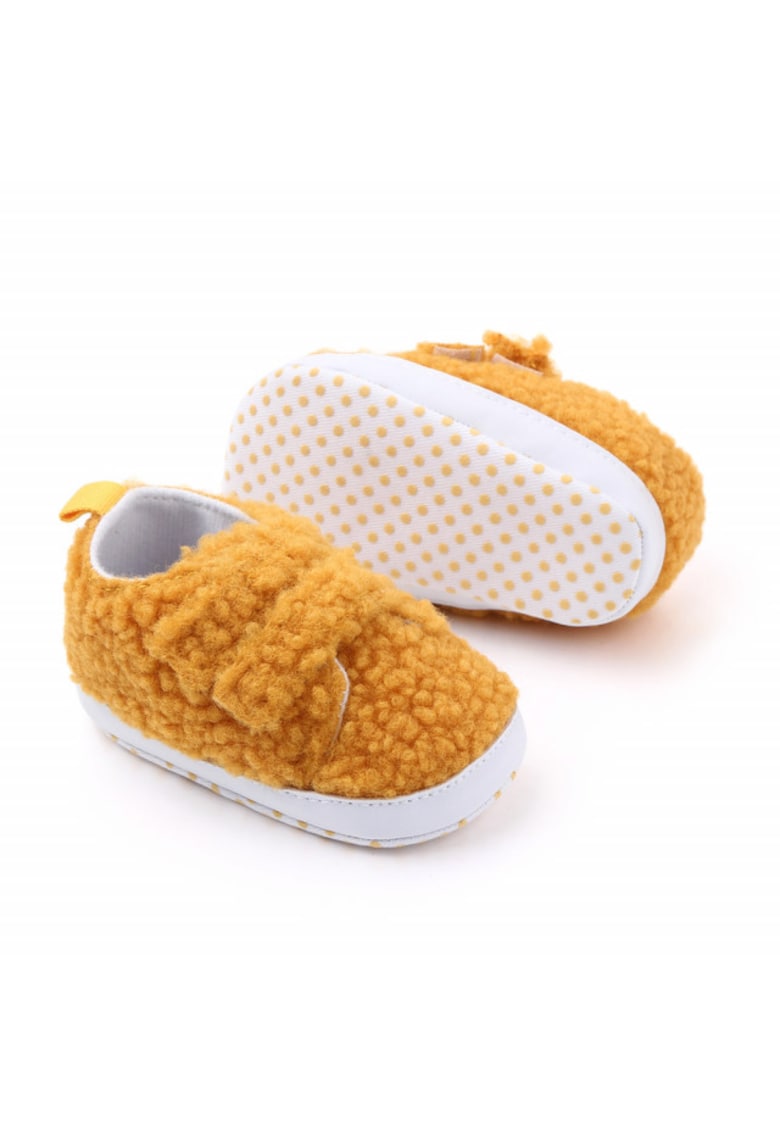 Tenisi Model Ciufolici - Casual - Textil - Fete - Velcro - Galben Mustar - 3-6 luni -