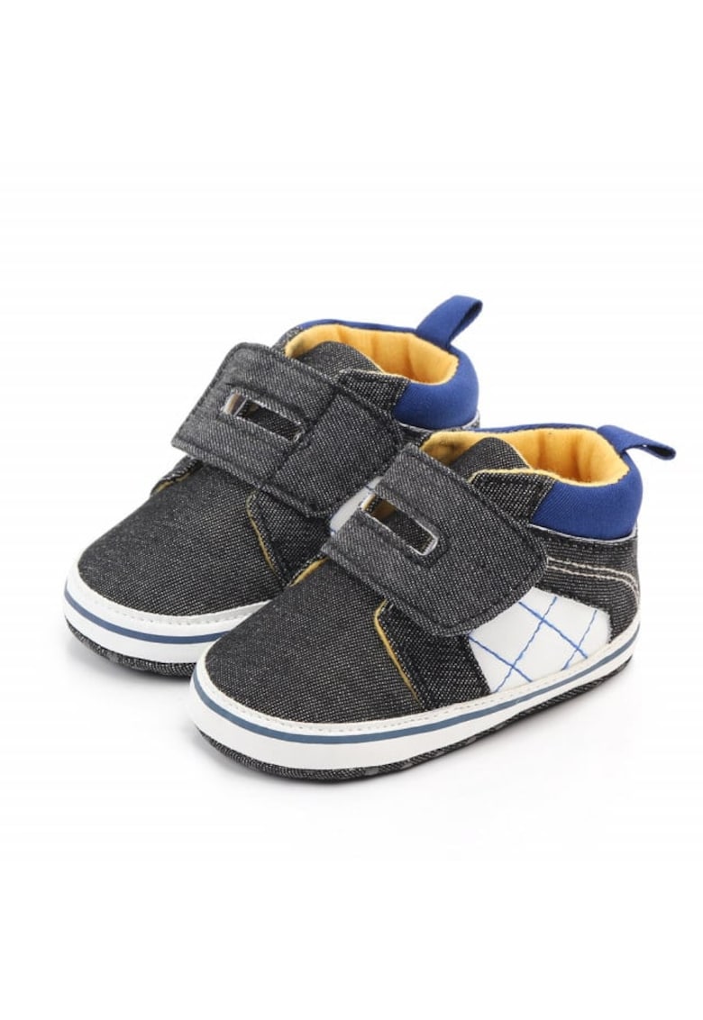 Tenisi Casual - Textil - Baieti - Velcro - Gri Petrol - 3-6 luni -