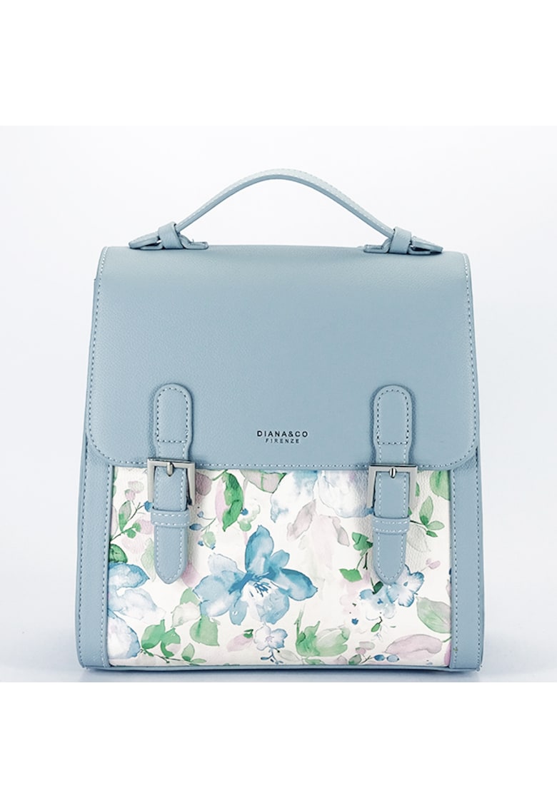 Rucsac albastru deschis cu imprimeu floral DHJ731-3 M11 17284 - Albastru