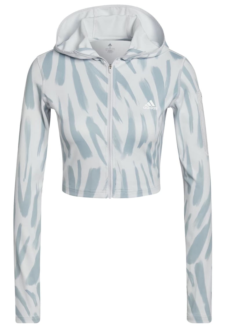 Hanorac crop cu fermoar -