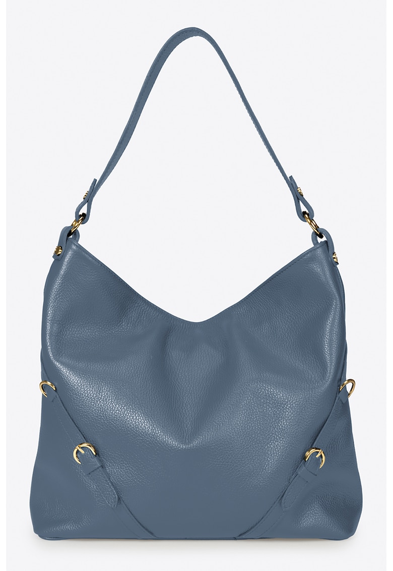 Geanta hobo de piele cu fermoar