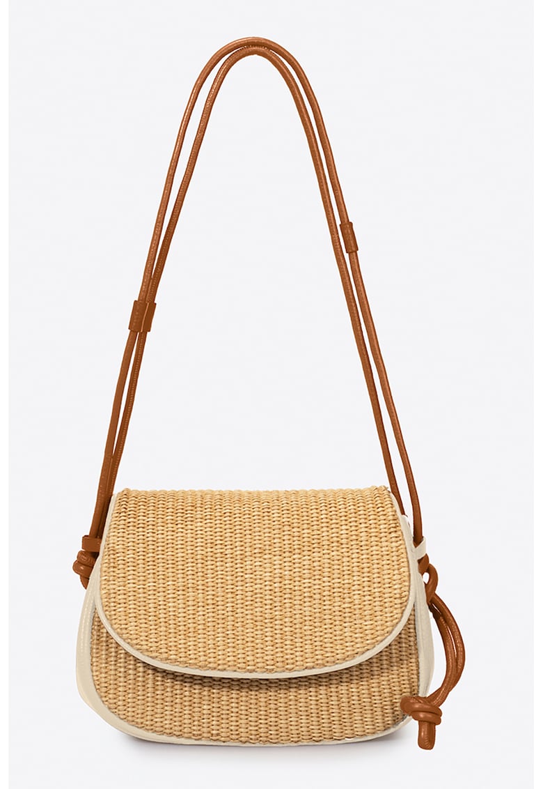 Geanta crossbody cu aspect tesut