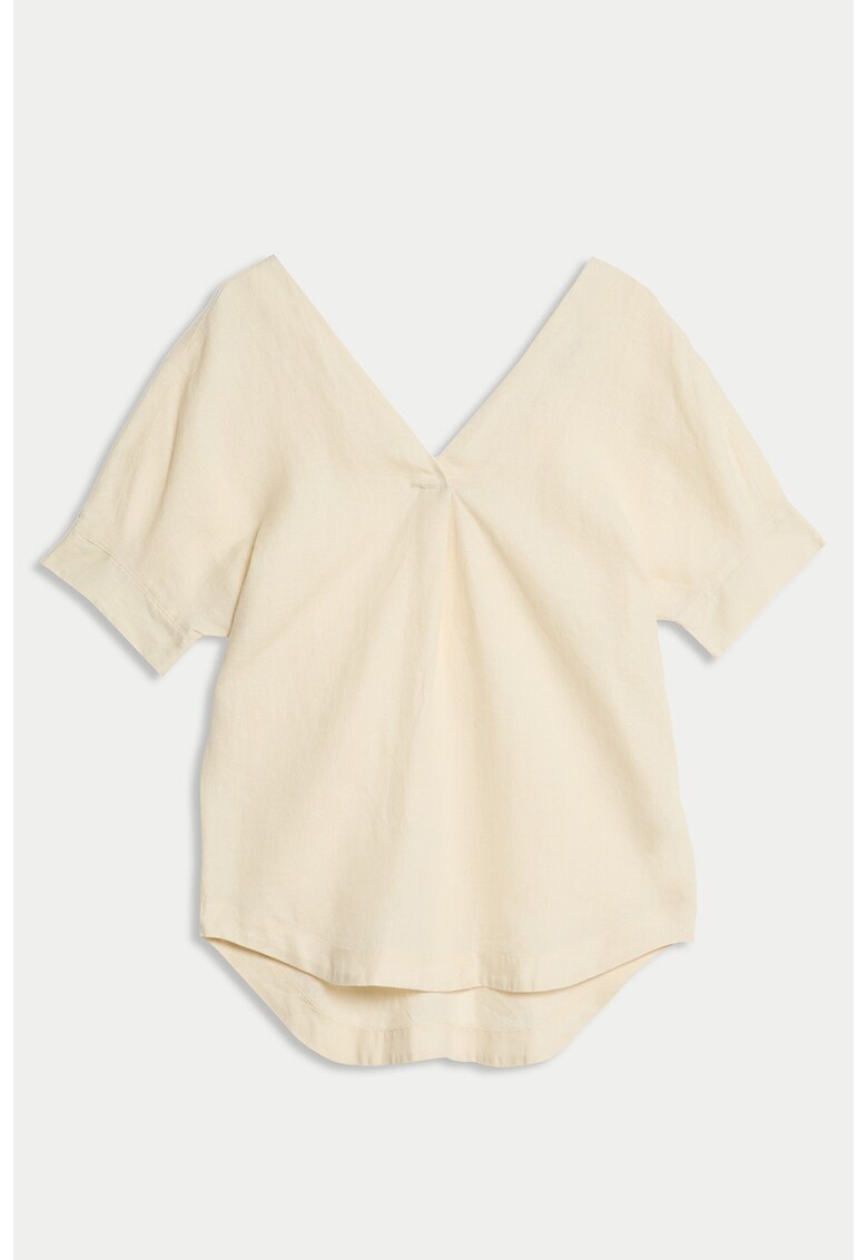 Tricou de in cu decolteu in V - Bej deschis