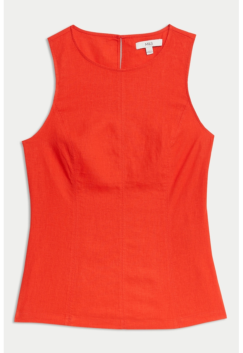 Top din amestec de in - fara maneci