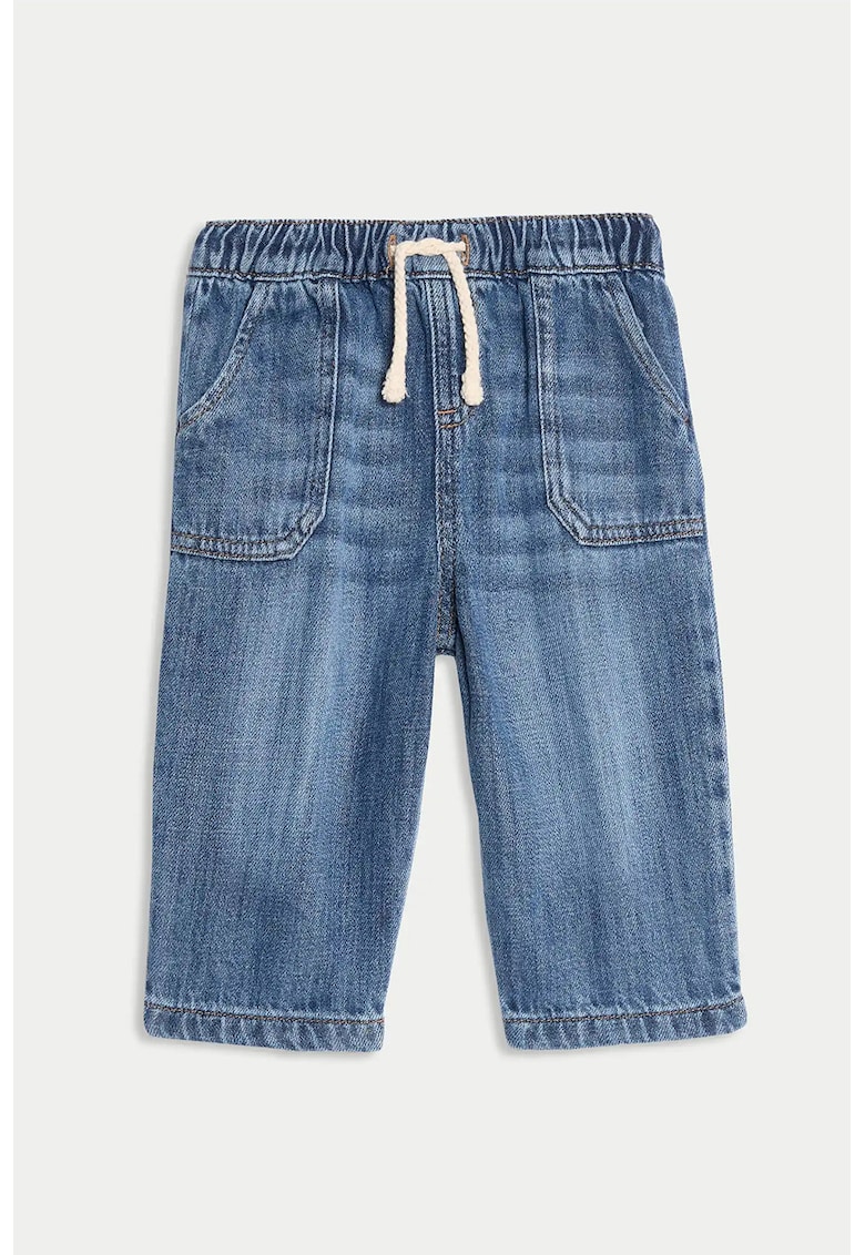 Blugi relaxed fit cu talie ajustabila - Albastru inchis