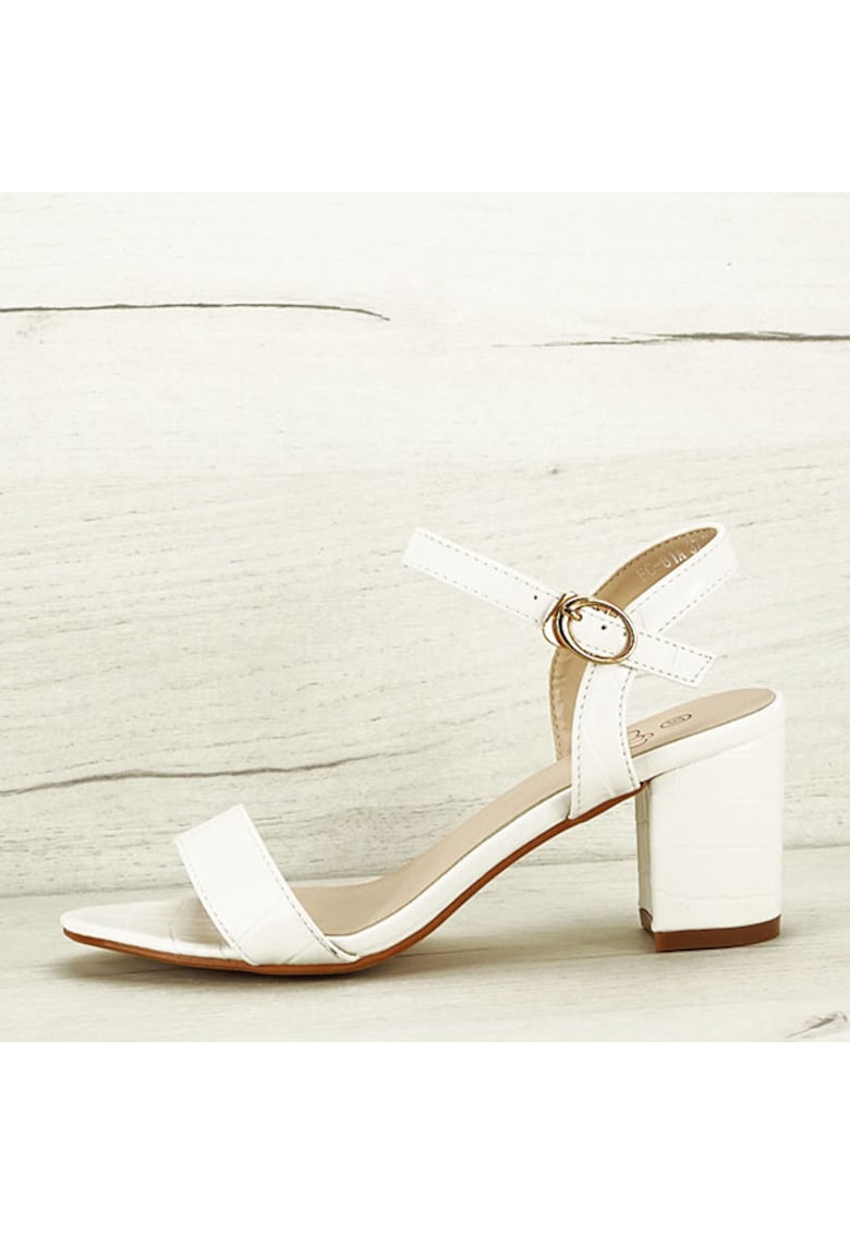 Sandale albe cu imprimeu Violeta 130 10820