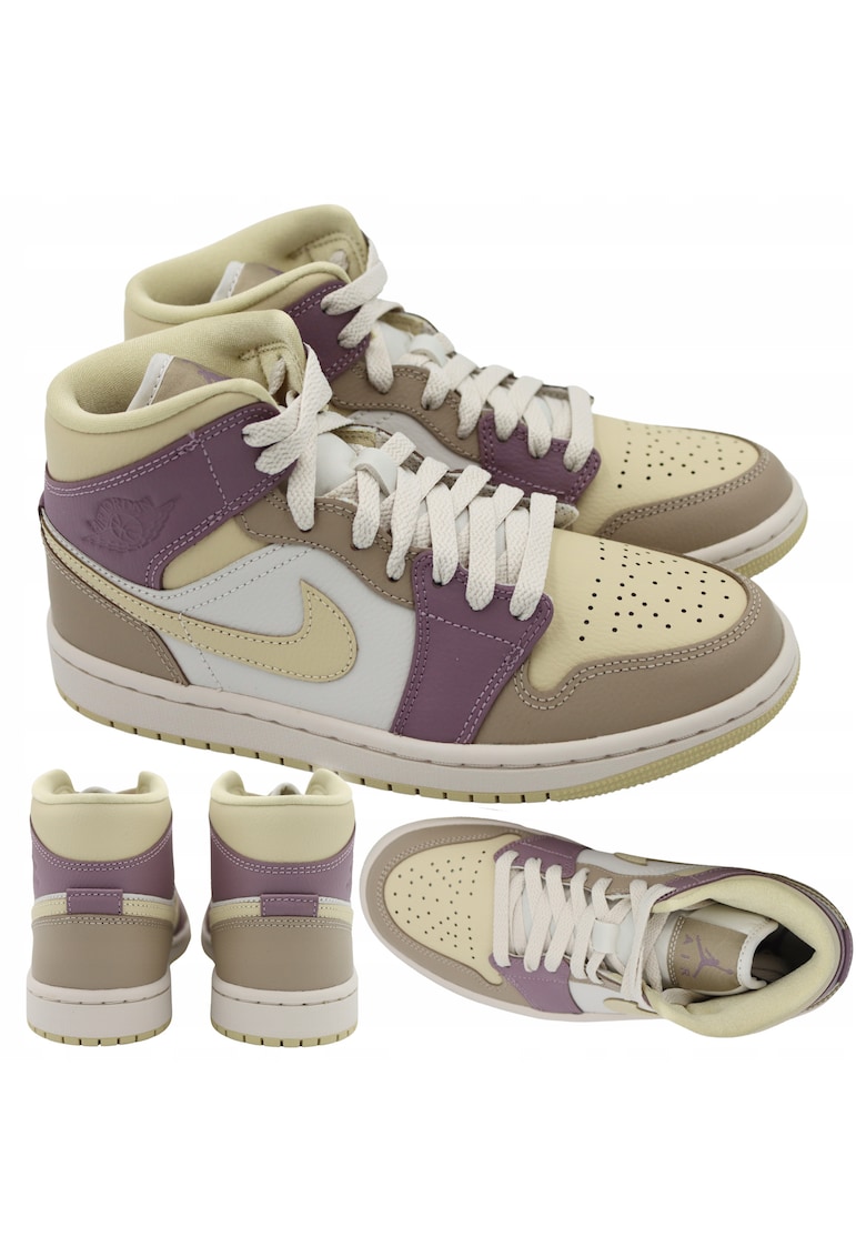 Pantofi Sport Dama - Air Jordan 1 Mid - Partea superioara realizata dintr-o combinatie de piele naturala si sintetica - Garanteaza confort pe tot parcursul zilei - Elegant - modelul neregulat atrage atentia - Dimensiune Multicolor - Multicolor