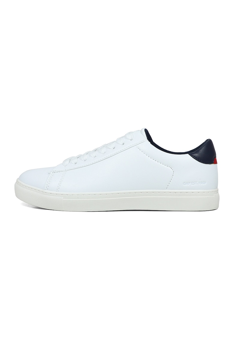 Pantofi sport uni de piele ecologica - Alb