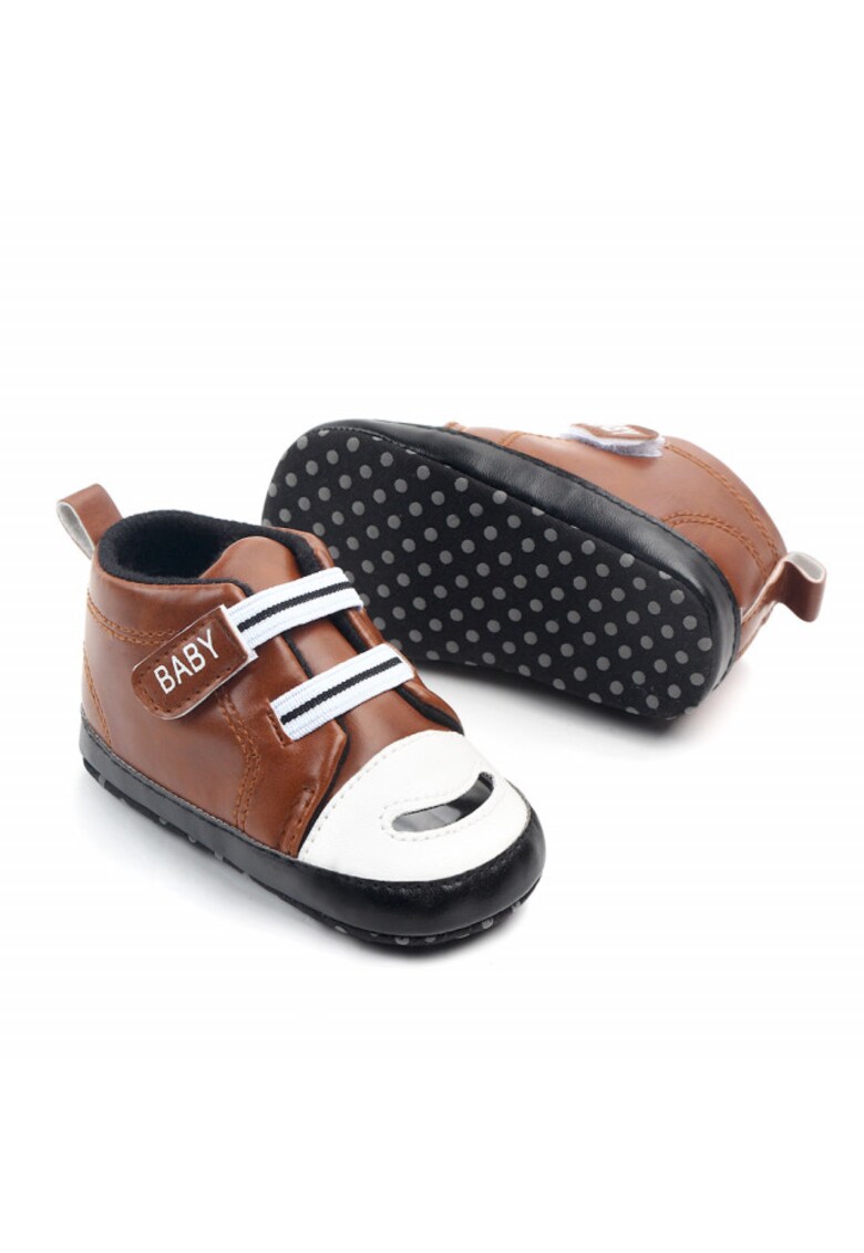 Ghete Model Monkey - Casual - Piele ecologica - Baieti - Velcro - Maro - 3-6 luni -