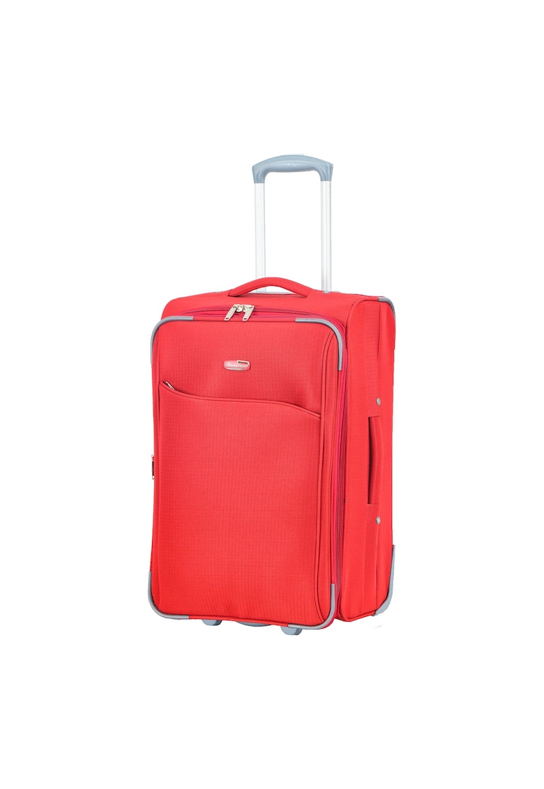 Madisson Troler mediu extensibil SW233 - 62x39.5x22.5 cm - +30% capacitate - bagaj de cala - poliester - 2 roti - rosu