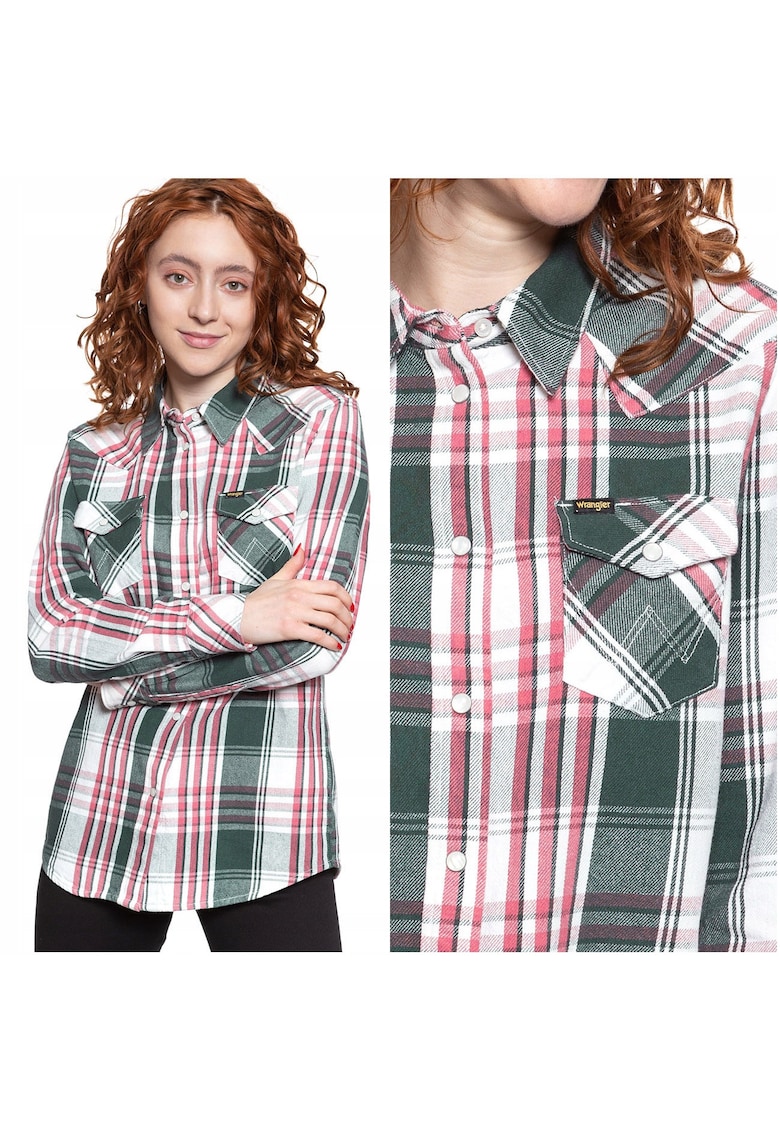 Camasa Dama - Boyfriend Western - Croi: Regular Fit - Inchidere: Capse - Compozitie Material: 100% Bumbac - Numar Buzunare: 2 - XS - Multicolor - 1 Bucata