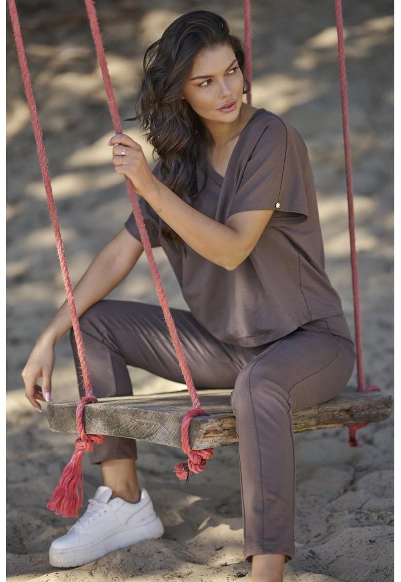 Set de tricou lejer si pantaloni skinny fit