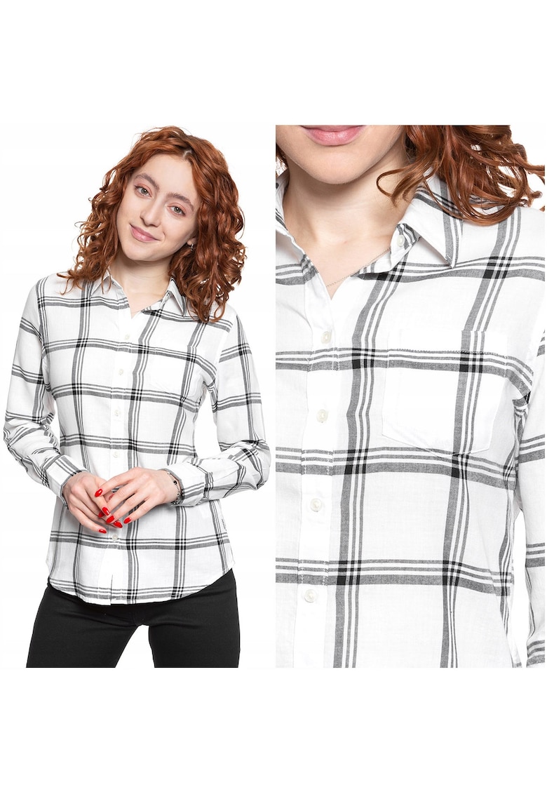 Camasa Dama - Regular 1Pkt Shirt - Croi Normal - Inchidere: Nasturi - Compozitie Material: 100% Bumbac - Numar Buzunare: 1 - Marime: S - Alb Murdar - 1 Bucata