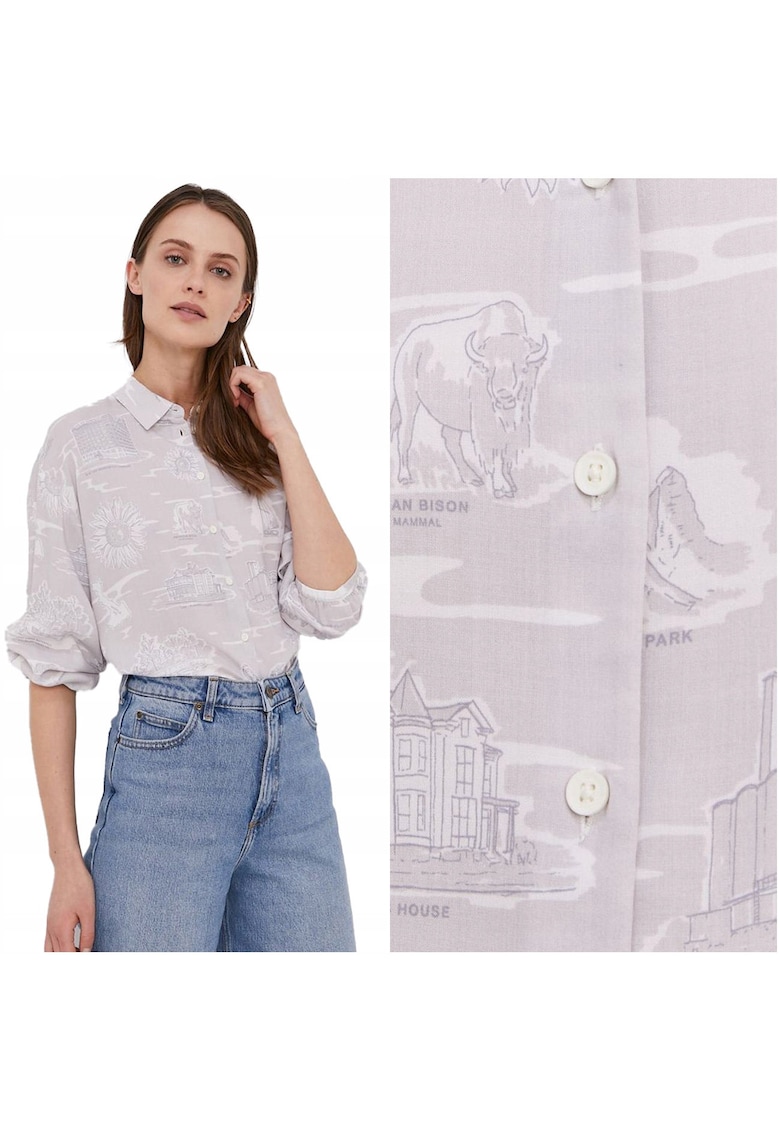 Camasa Dama - Camasa Ls Resort - Material: 100% Vascoza - Croi: Regular Fit - Inchidere: Nasturi - Model Dominant: Mix De Modele - S - Alb - 1 Bucata