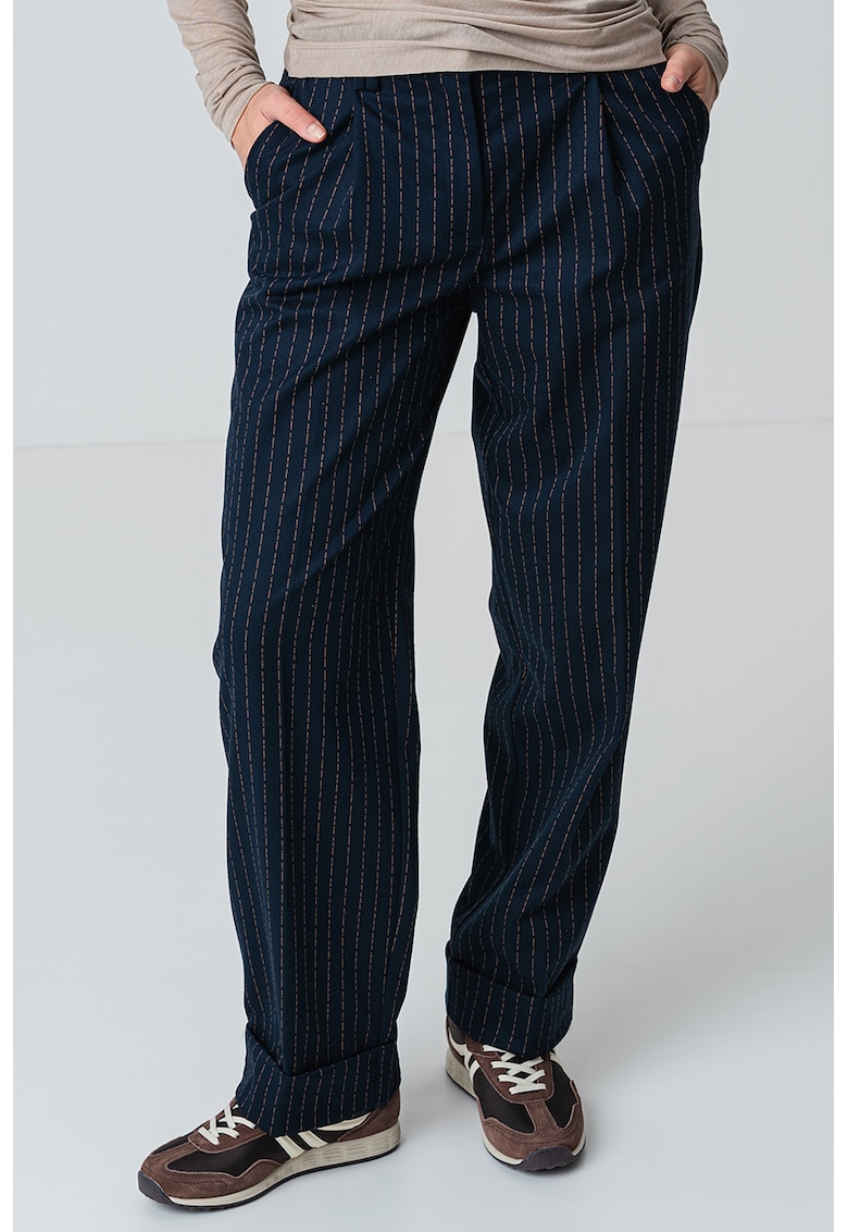 Pantaloni relaxed fit cu talie medie Pantaloni relaxed fit cu talie medie