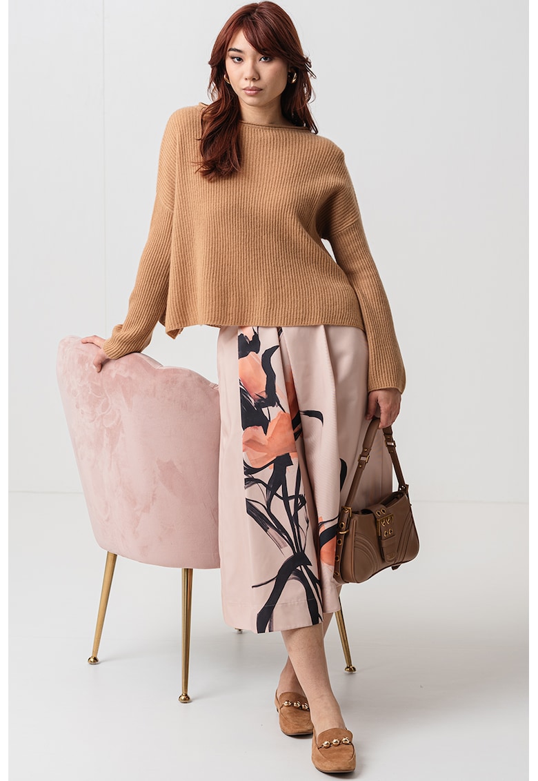 Pulover de casmir striat cu maneci cazute