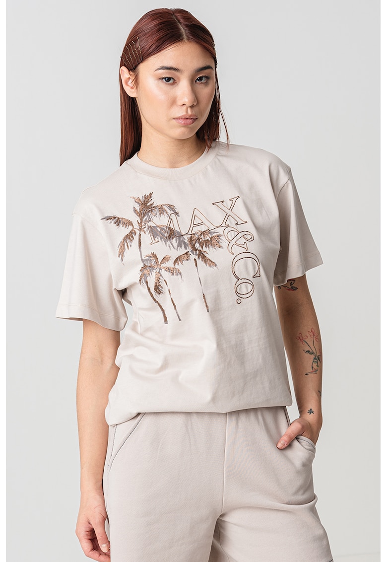 Tricou de bumbac cu broderie Fernet