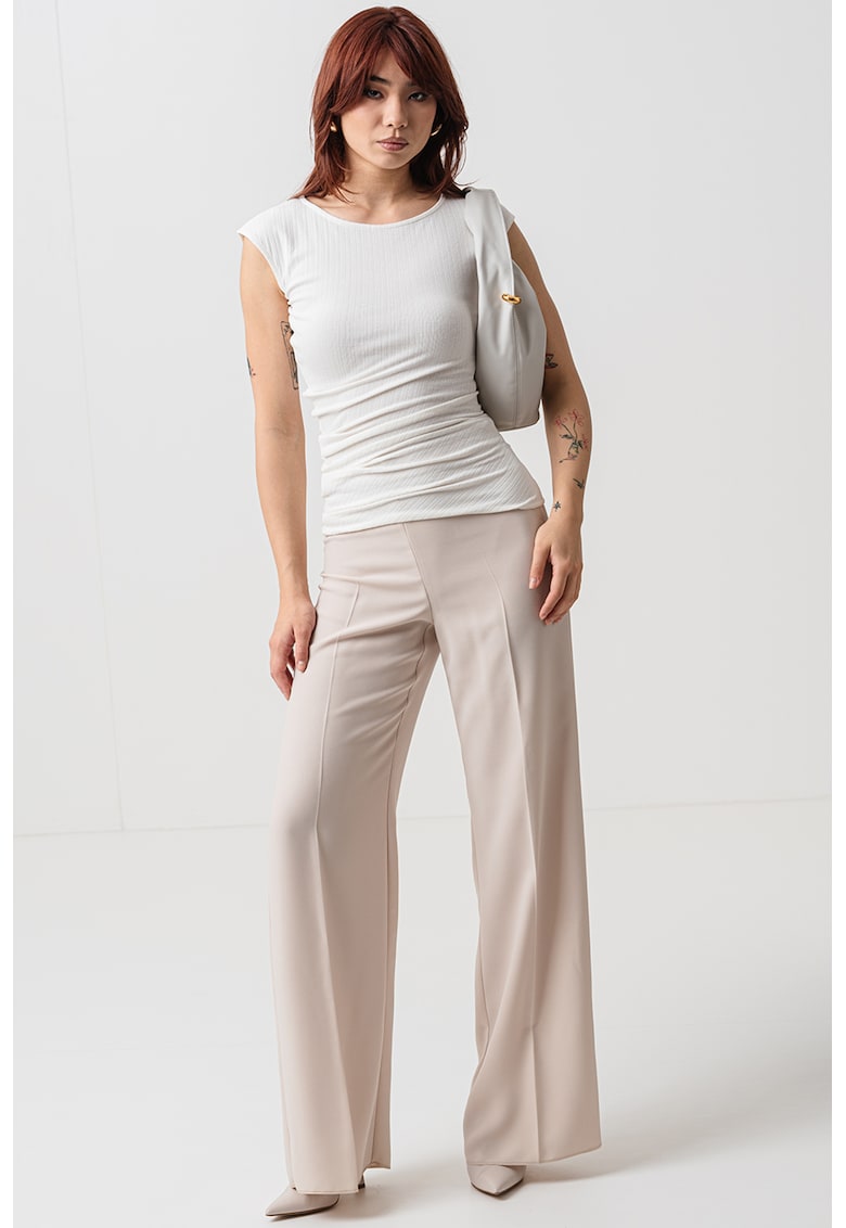 Tricou stroat cu decolteu rotund Sfoglia