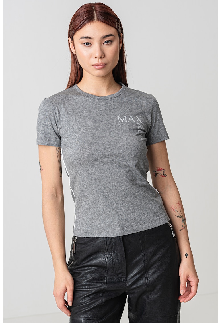 Tricou cu decolteu rotund si imprimeu logo