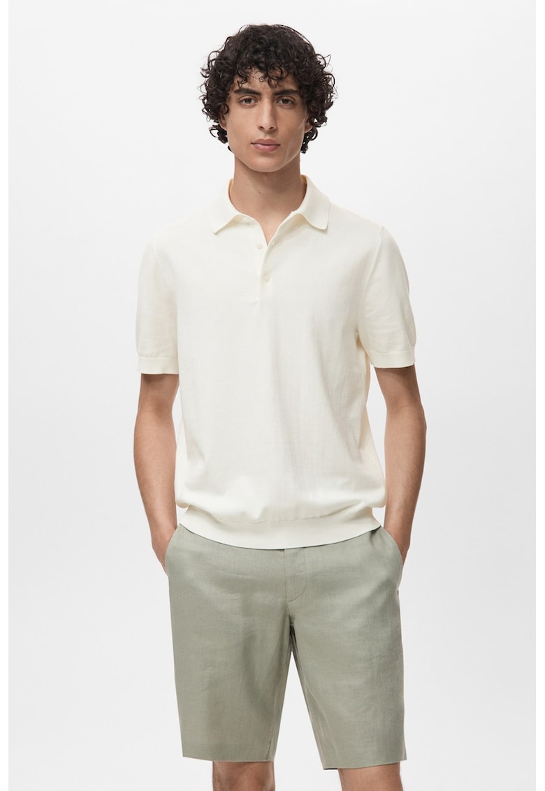 Tricou polo tricotat fin