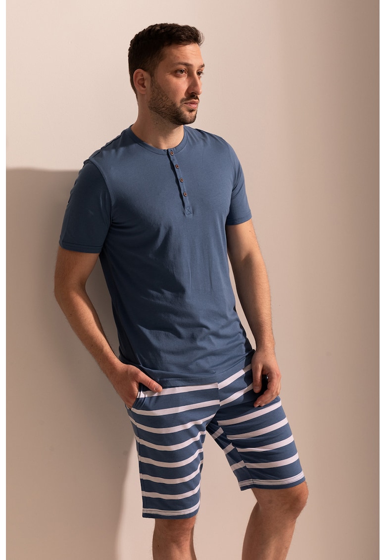 Pijama din amestec de modal cu maneci scrute Garet