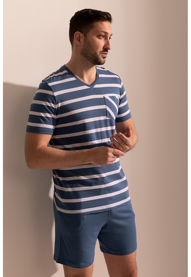 Pijama din amestec de modal cu decolteu in V