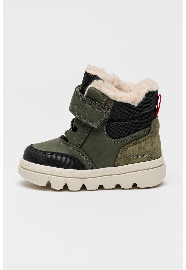 Ghete cu inchidere velcro si garnituri din piele intoarsa