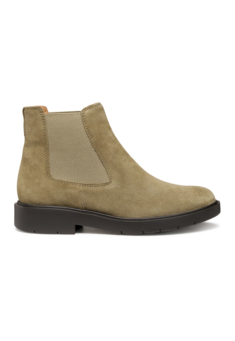 Ghete Chelsea de piele intoarsa - Verde fistic