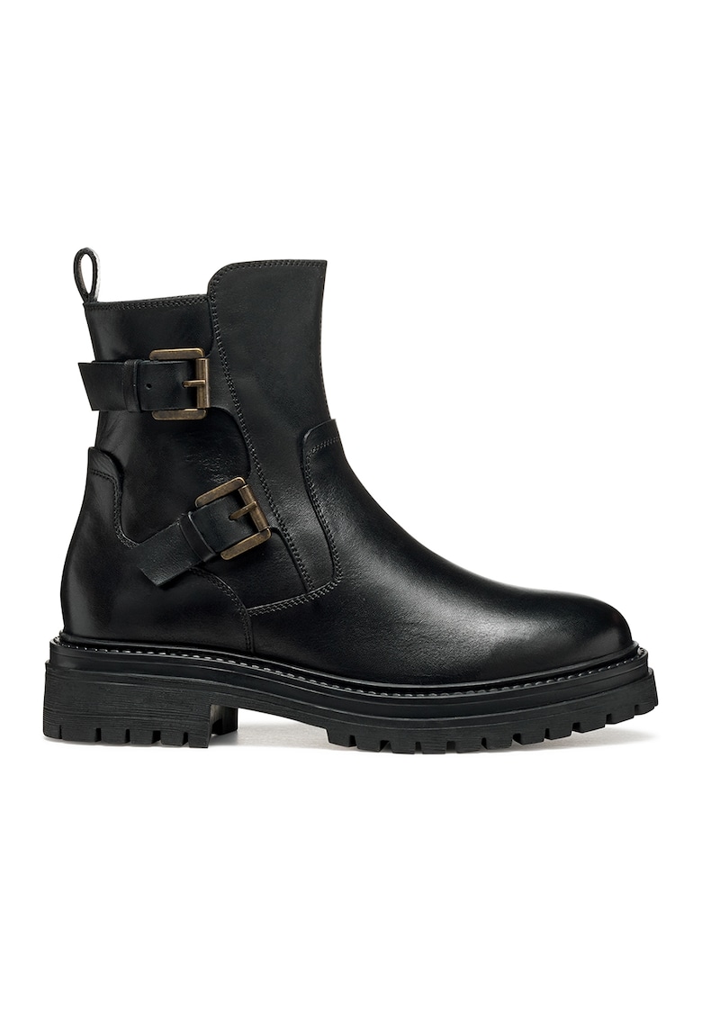 Ghete de piele cu catarame - Negru