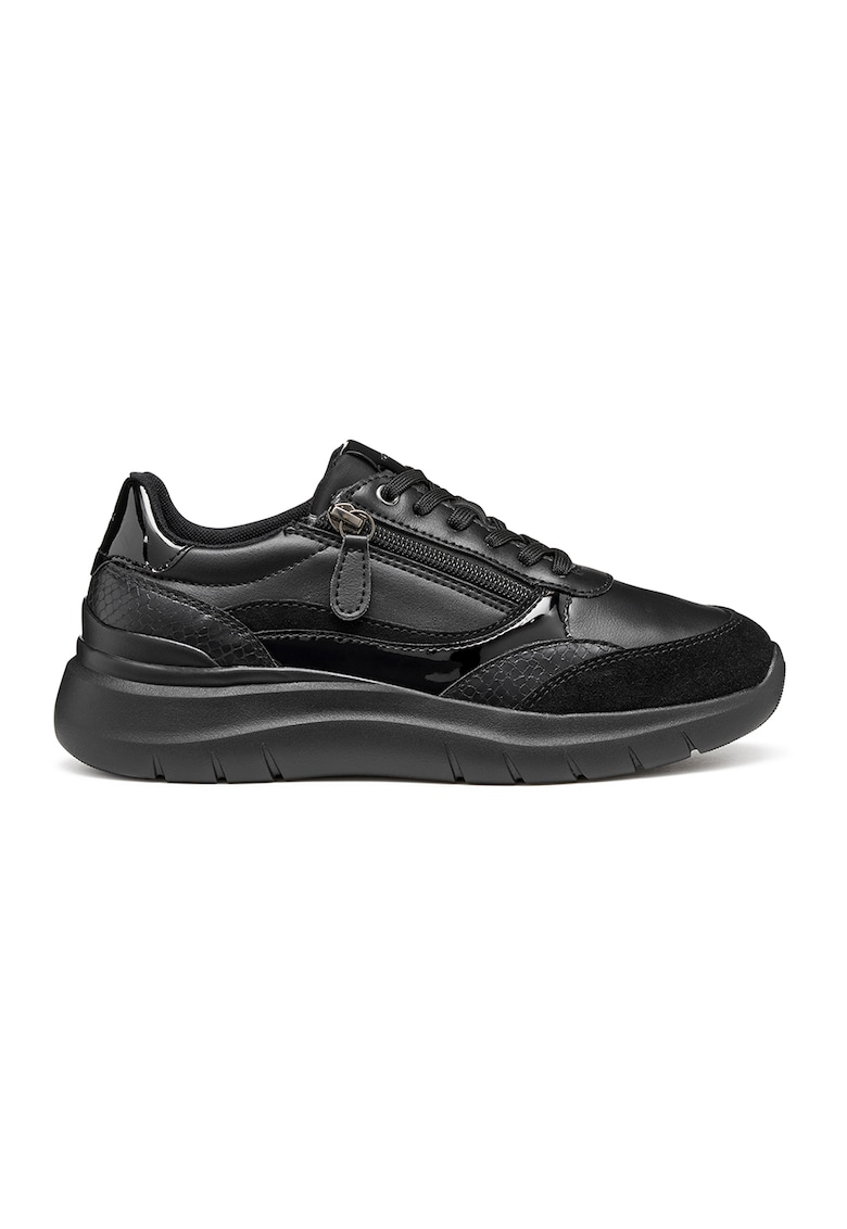 Pantofi sport cu insertii de piele intoarsa - Negru