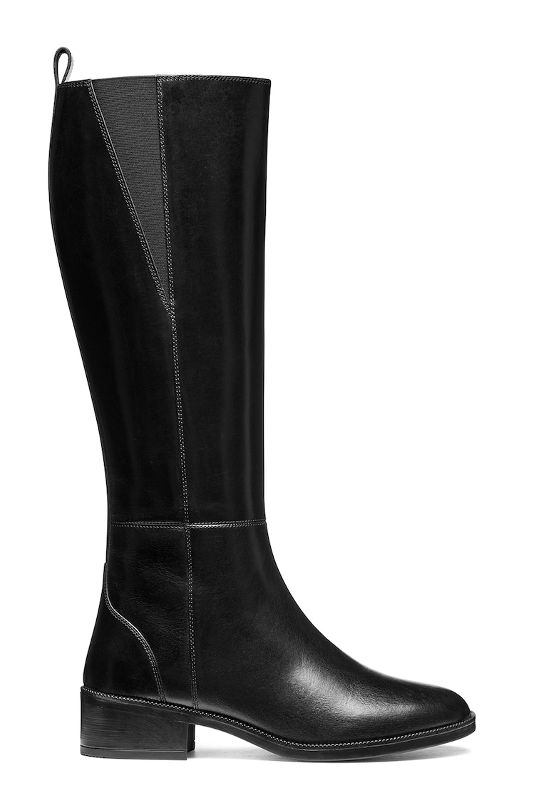 Cizme de piele fara inchidere - Negru