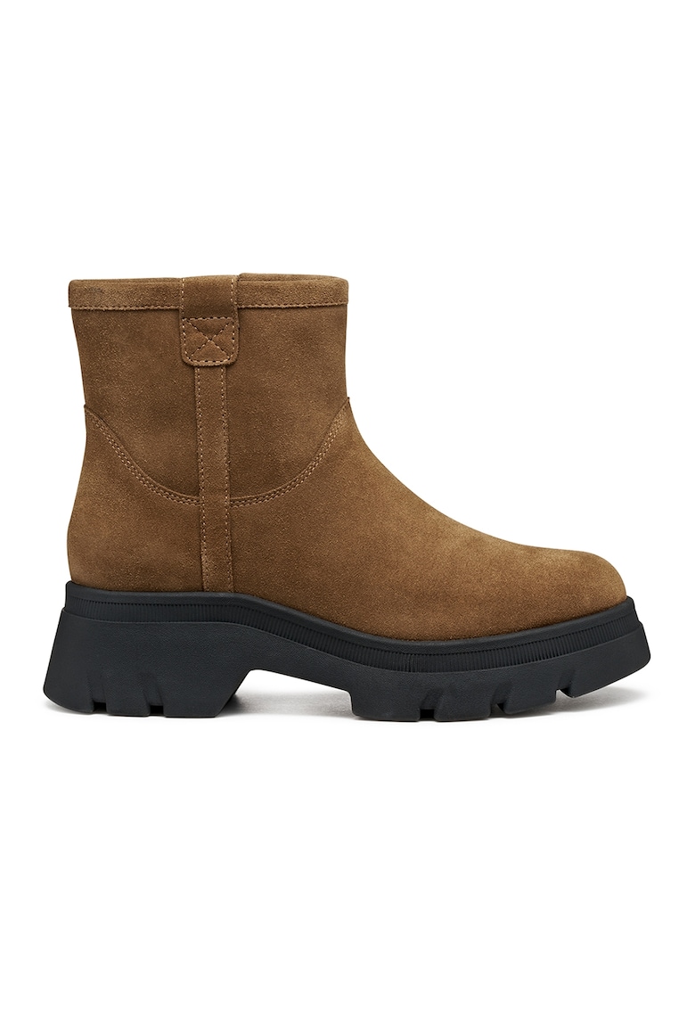 Botine de piele intoarsa cu fermoar