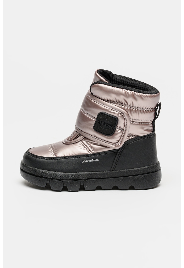 Ghete cu inchidere velcro si aspect metalizat