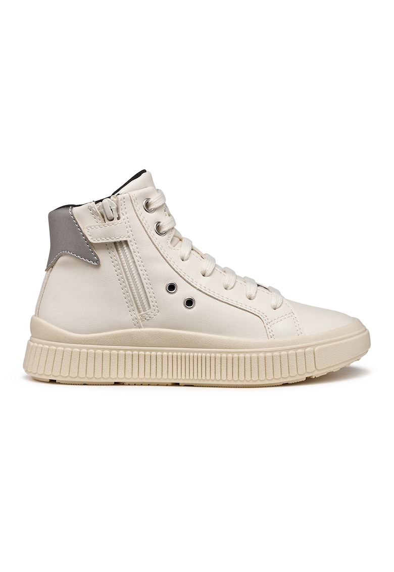 Tenisi mid-high cu fermoar - Gri deschis/Crem